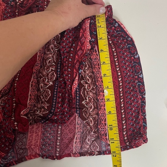 Hollister Size S Shorts Fly Away Wrap Shorts Red Boho 2.5" Inseam Drawstring - Picture 4 of 11